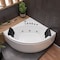 Eago 5Ft Rounded Modern Dbl Seat Corner Whirlpool Bath Tub W/ Fixtures AM200 - alternate 9